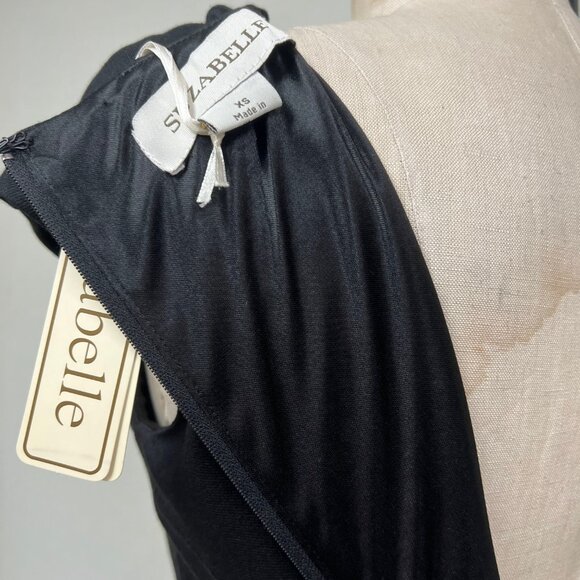 NWT Deadstock 2000s Designer Suzabelle Retro Art Deco Black Pencil Dress - Picture 6 of 6